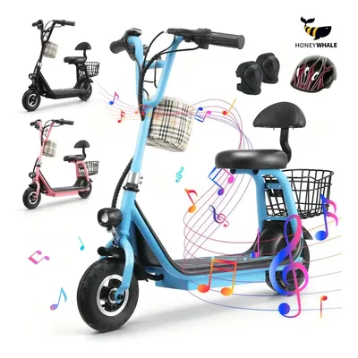 Patinete Elétrico HONEYWHALE JL005 para Crianças Azul Com Assento e Bluetooth