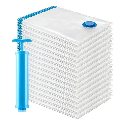 Kit 5 Saco A Vácuo Organizador 70x110 Reduz 80% Bomba Sucção