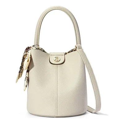 Bostanten Bolsa Feminina Mão Couro Balde Lenço Elegante Dia