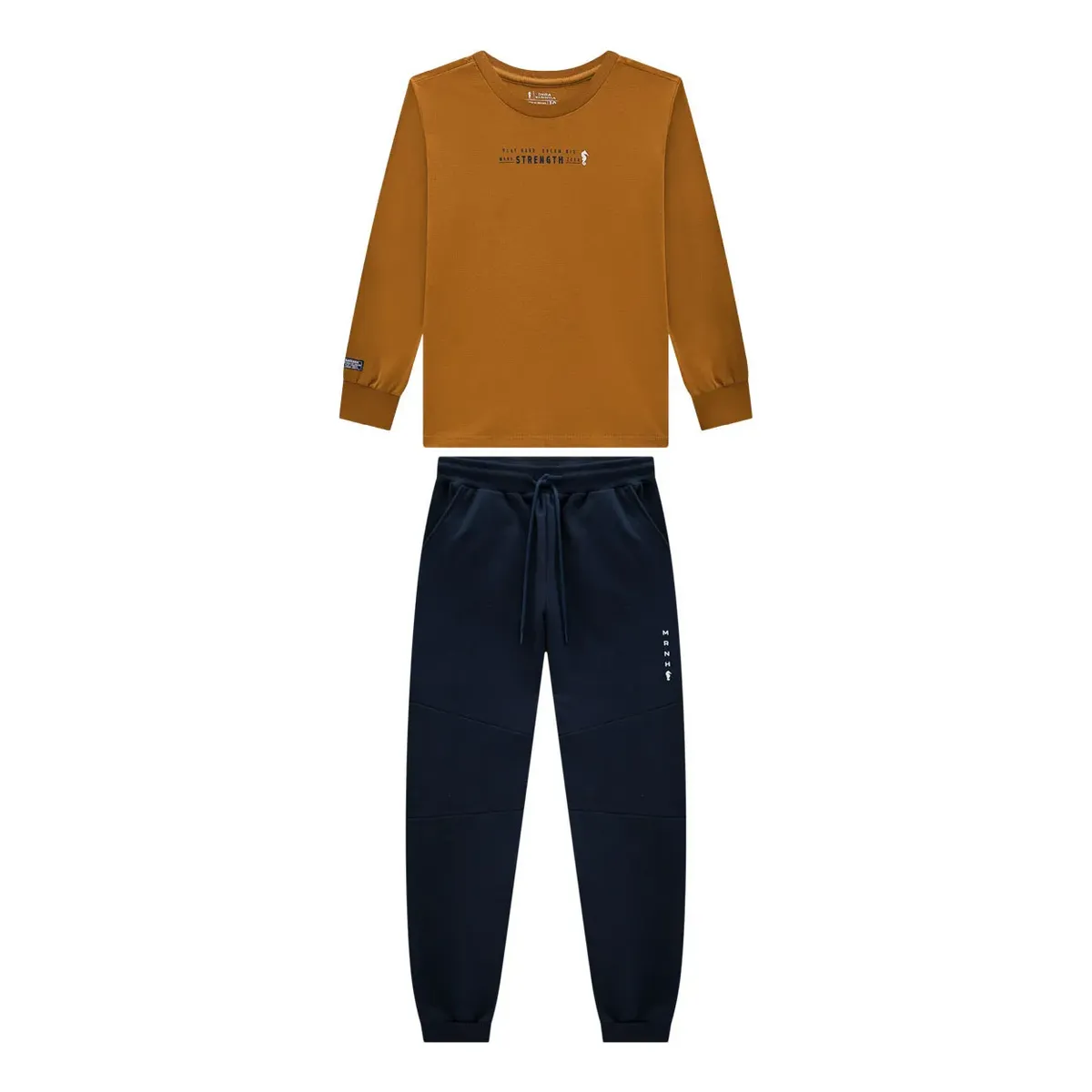 Conjunto Juvenil Blusa Malha Calça Moletinho Onda Marinha