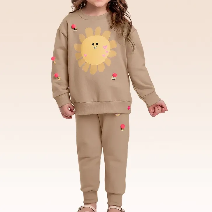 Conjunto Infantil Blusão Calça Moletom Flanelado Bee Fakini