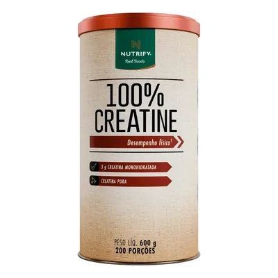 Suplemento Alimentar Creatine 100% Sem Glúten Lata 600g Nutrify Sem Sabor