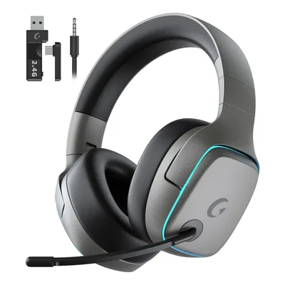 Wireless Headset Gamer Para Ps4/ps5/xbox/pc/mac/switch 50mm Cor Cinza-ferro