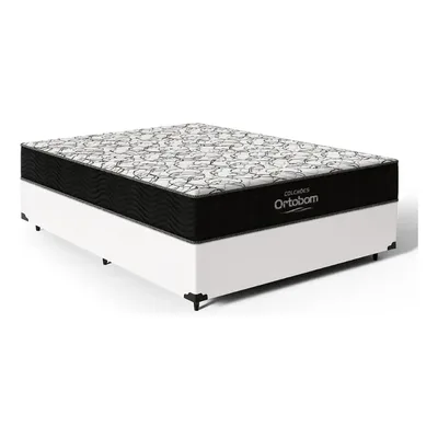 Cama Box Com Colchão De Espuma D45 Ortobom Airtech 150 Casal Branco