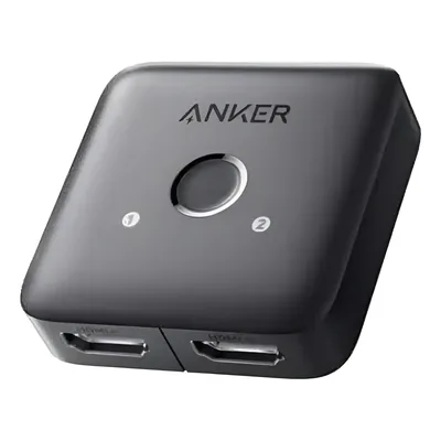 Switch HDMI E Splitter Anker 2 Entradas 1 Saída 4K@60hz HDR Dolby Atmos Comutador Para PS5 Xbox PC Notebook TV Projetor Monitor Ultra HD Botão Seleção Compacto Cor Preto
