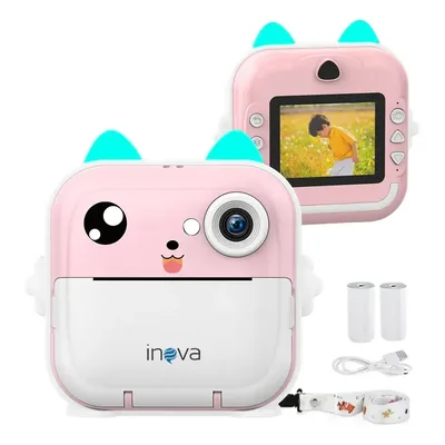 Câmera Infantil Instantâneal Tela Digital Hd Divertida Jogos Rosa