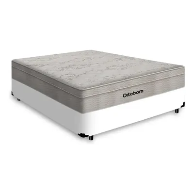 Cama Box Viúva E Colchão Molas Ensacadas Ortobom Airtech Cor Branco