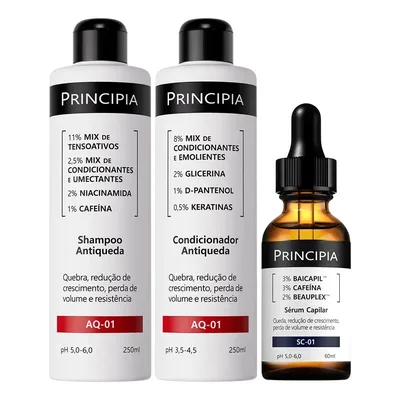 Principia Kit Antiqueda Trio Shampoo + Condicionar + Sc-01