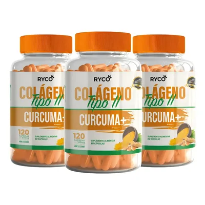 3x Cúrcuma + Colágeno Tipo 2 - 360 Cápsulas De 500mg Ryco