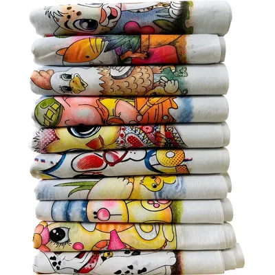Kit 10 Pano De Prato Estampado 100% Algodão - 35cm X 60cm