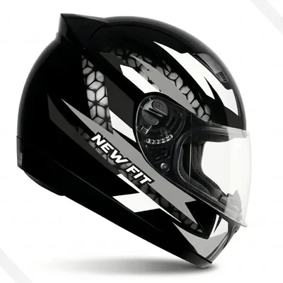 Capacete Fechado Ebf New Fit Control Esportivo Moto Preto Prateado Brilhante 57/58