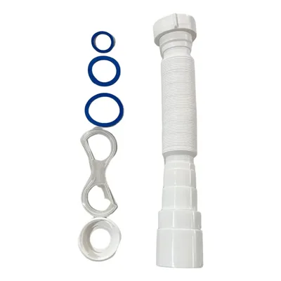 Sifão Universal Flexível Multiuso 66cm Branco Tigre Pias e Cozinha Ajustável Banheiro Tanques Lavatórios e Drenagem