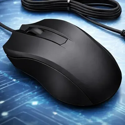 Mouse Usb Com Fio Preto Óptico 1600 Dpi Alta Precisão Design Ergonômico Confortável Plug E Use Ideal Para Computador Notebook Escritório Trabalho Estudos Uso Diário Megalodonte