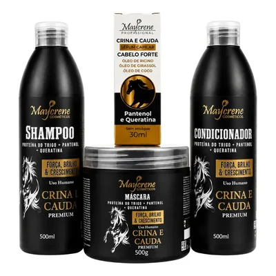Kit Shampoo, Cond, Máscara E Sérum Linha Cavalo Premium