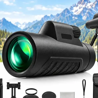 Monóculo Visão Profissional 10x42 Alta Potência Zoom Hd Longo Alcance Ideal Para Observação De Aves Caça Birdwatching Astronomia Trilhas Camping E Atividades Ao Ar Livre Resistente E Ergonômico Preto