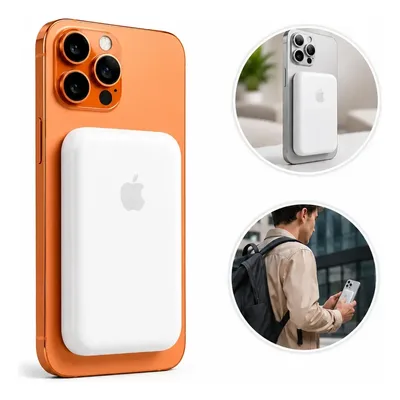 Power Bank Carregador Magsafe 5000mh Magnético iPhone Induçã Carregador Magsafe Branco