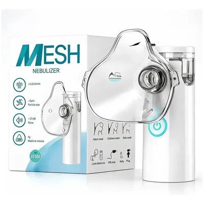 Nebulizador Portátil Recarregável Silencioso Infantil Adulto Branco 127/220v