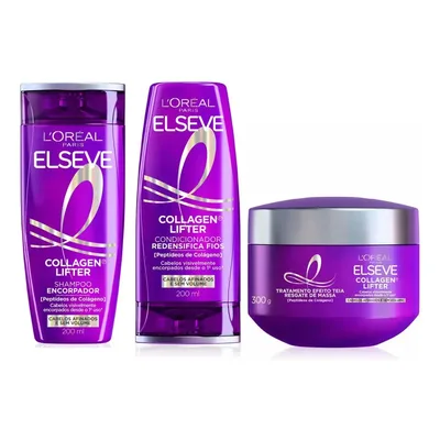 Kit Elseve Colágeno Lifter Sh + Cond + Másc Resgate De Massa