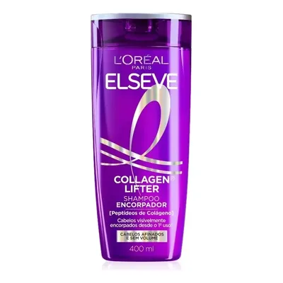L'Oréal Paris Elseve Collagen Lifter Shampoo Encorpador para Cabelos Finos e Sem Volume, Reconstrói Massa Capilar e Amplifica Volume com Colágeno 400ml