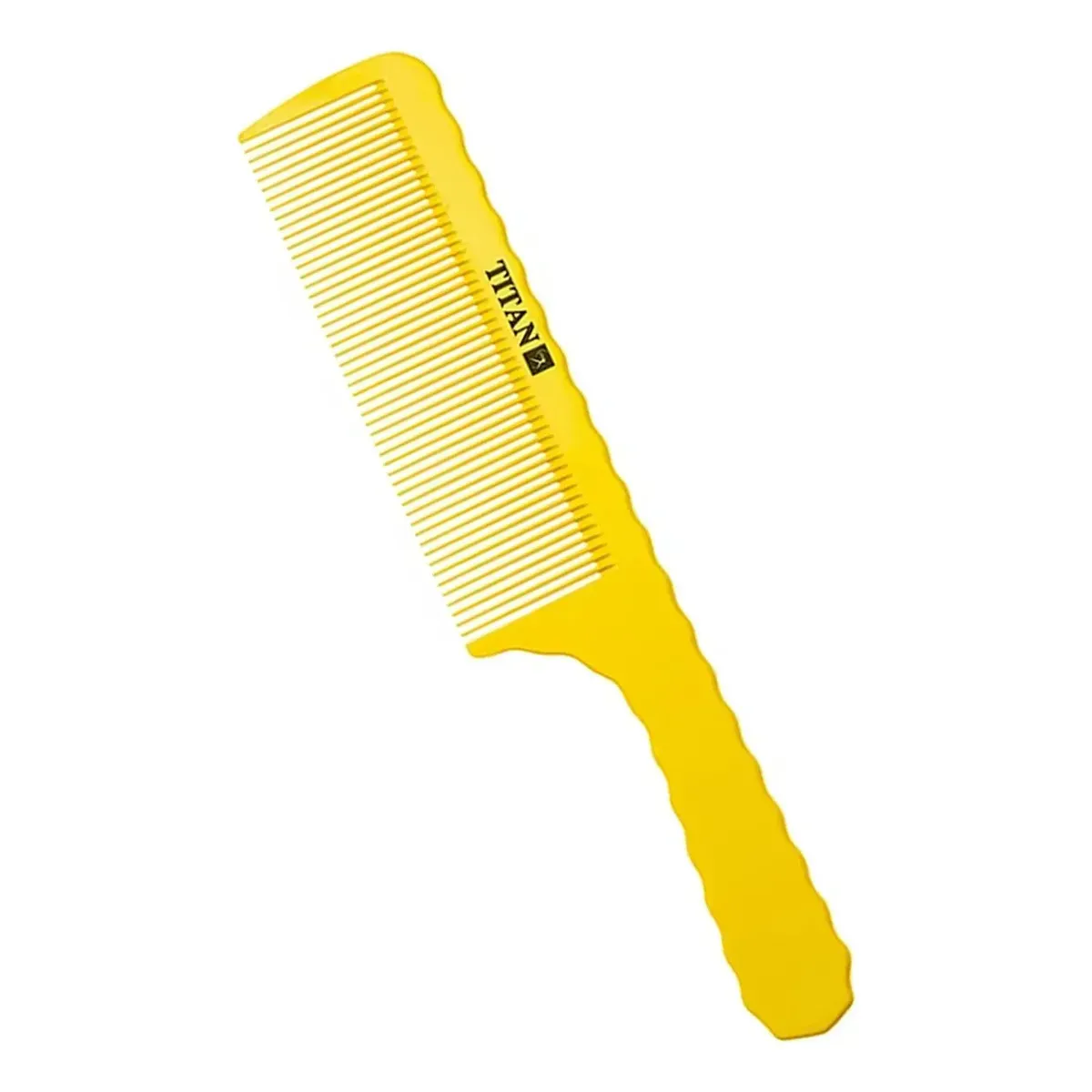 Pente De Corte Titan Clipper Comb Cabo Anatômico Tp-y04 Amarelo