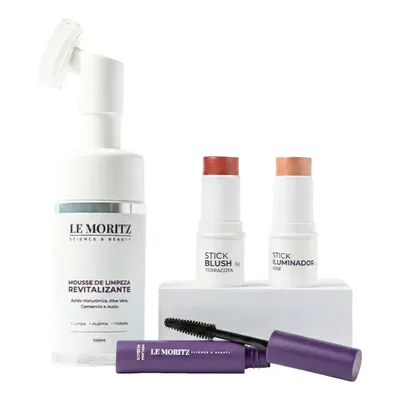 Kit Make E Limpeza Pele Madura 45+ Stick Mousse Le Moritz