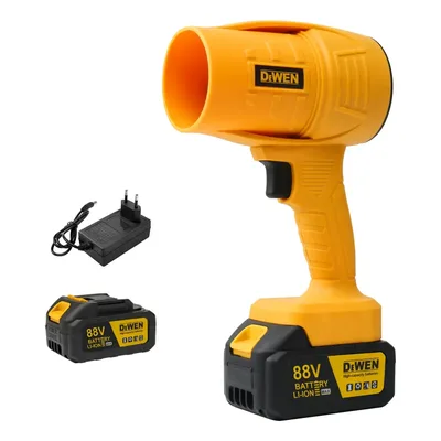 Soprador De Ar Turbo 88v Portátil Bateria Recarregável Amarelo 127/220v