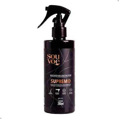 Booster Capilar Reconstrutor Sou Voe 260ml - Protetor Térmico, Leave In - Reconstrução Capilar, Hidratação Reparação, Anti Frizz, Brilho, Maciez, Cabelos Danificados