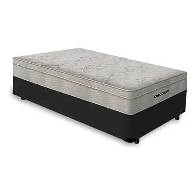 Cama Box Com Colchão Mola Ensacada Ortobom Airtech Solteiro Cor Preto