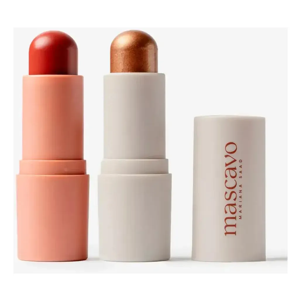 Kit Mascavo Blush Bastão Hibiscus 6g + Iluminador Brûlêe