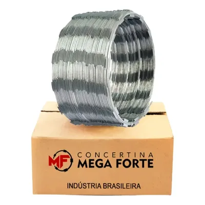 Concertina Simples 30cm Galvanizada 10m Mega Forte