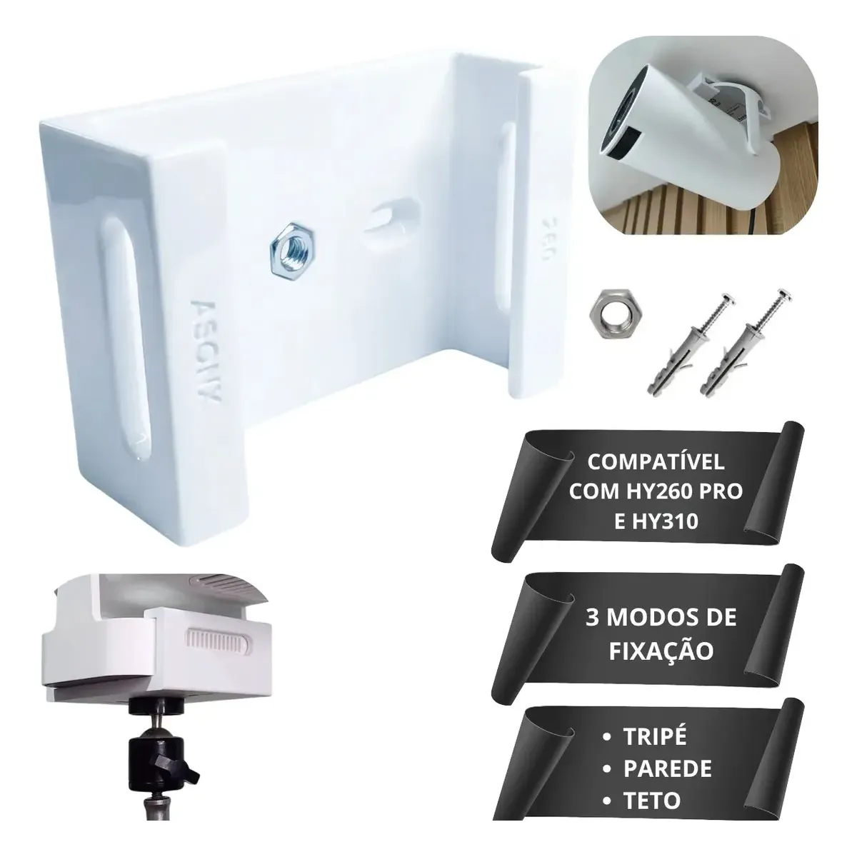 Suporte Para Mini Projetor Hy260 Pro E HY310 Parede Teto Tripé Smart Portátil Compativel com Salange Magcubic Transpeed Pholex