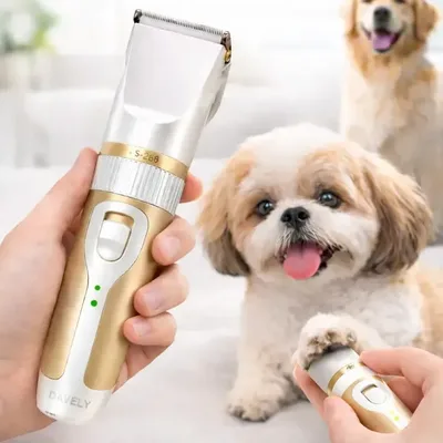 Maquina Maquininha De Acabamento Tosa Higienica Pet Cães E Gatos Sem Fio Recarregavel Silenciosa Lamina T-blade