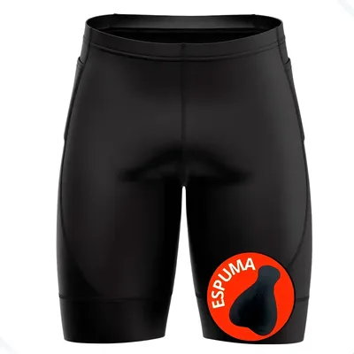 Bermuda Ciclismo Masculina Spinning Bolso Lateral Preta Bike Preto Liso G