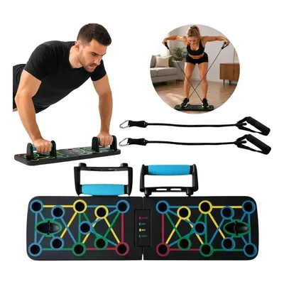 Prancha Apoio Flexão De Braço com Elástico Suporte Musculação Treino Resistencia Peito Costas Biceps ÓH CÉUS Aletronix
