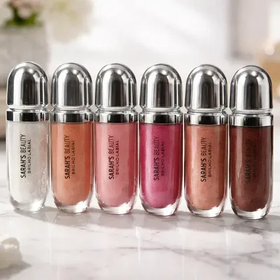 Kit 6 Gloss Labial Brilho Intenso Glitter Sarah's Beauty