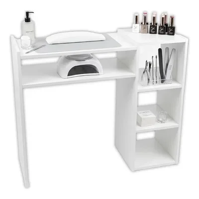 Mesa Para Manicure Profissional De Nail Designer Com Nichos Branco