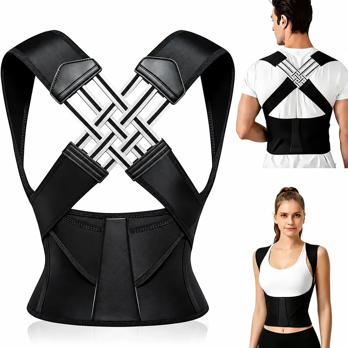 Cinta Corretor Postural Feminino Masculino Colete Alinhador