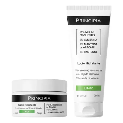 Principia Kit Hidratação Corporal Lh-02 200ml + Ch-02 250g Sem Fragrância