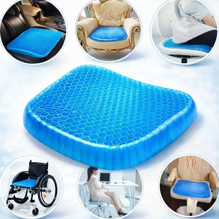 Almofada Ortopédica Ortocomfort Gel Pro Alívio Cóccix Coluna Azul