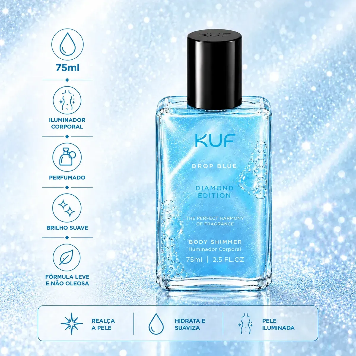 BodyShimmer Kuf Blue Diamond 75ml Importado