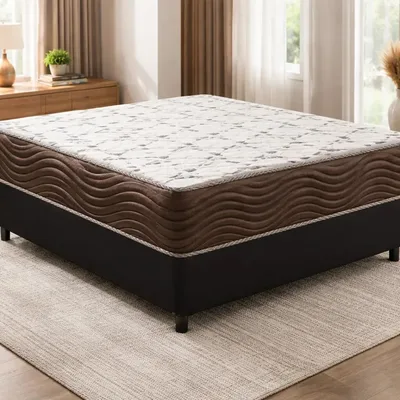 Cama Box Viúva + Colchão D45 - Ortobom Iso 150 - 128cm Cor Preto