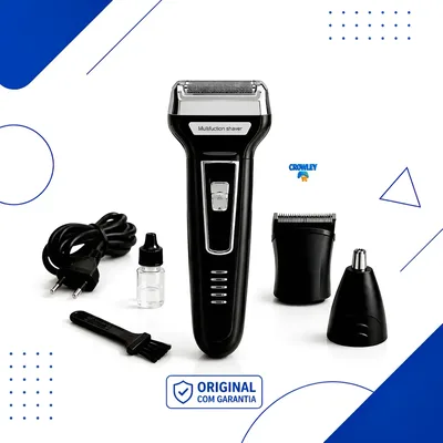 Aparador E Barbeador Elétrico Kemei 3 Em 1 Km-6558 Preto 127/220v