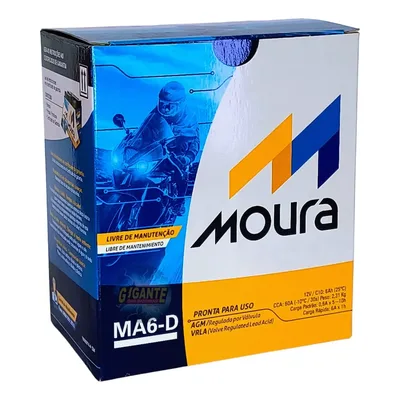 Bateria De Moto Moura Ma6d 6 Amper 6ah Cb Cbr 300 Fazer (Cbx 250 Twister ate 2008)