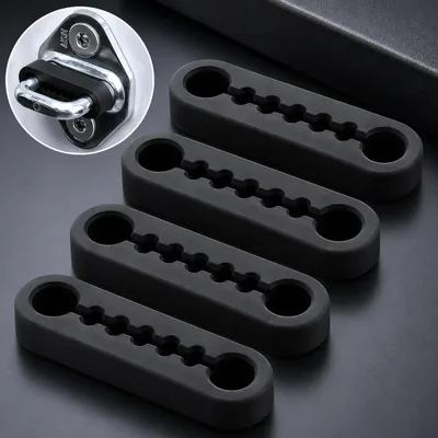 Kit 4 Protetor Trava Porta Carro Silicone Premium Antiruído Preto