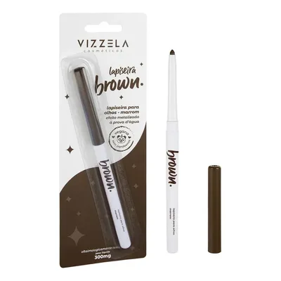 Lapiseira Olhos Brown Marrom Metalizado Vegano Vizzela Marrom