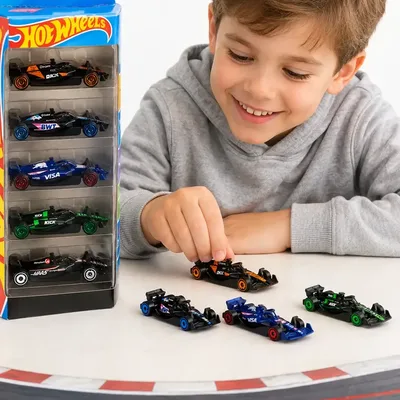Hot Wheels Formula 1 Pack Com 5 Conjunto F1 Mattel Original Preto
