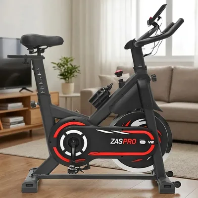 Bicicleta Ergométrica Spinning 20kg Zaspro V2 Cardio Pernas Fitness Vermelho