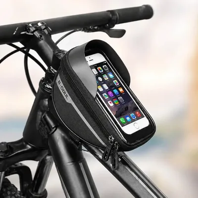 Bolsa Bike Impermeavel Suporte Cel Porta Objeto Resistente Preto
