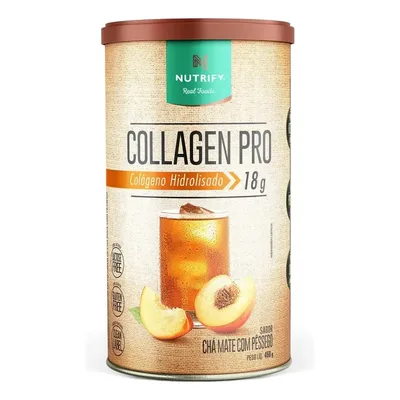 Colágeno Hidrolisado Collagen Pro Nutrify 450g Sabor Chá Mate Com Pêssego