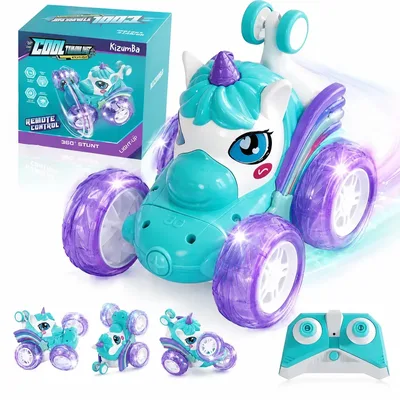 Carrinho Unicórnio Recarregável Com Luzes Coloridas Com Controle Remoto Brinquedo Encantado Infantil Menina Kizumba Cor Roxo